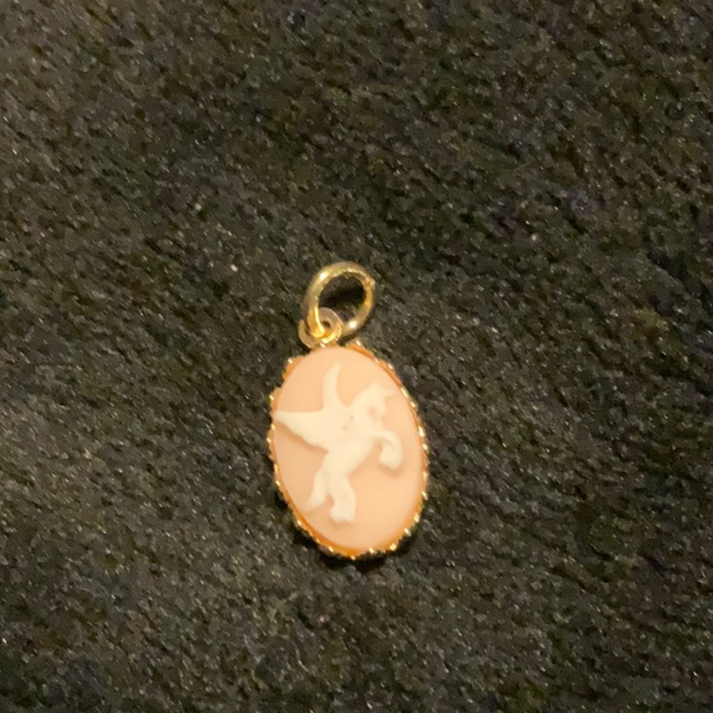 Pegasus Cameo pendant Pink for earrings or pendant for necklace Vintage Inspired